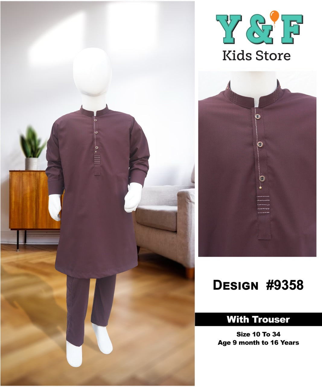 Boys Kurta Trouser- #9358