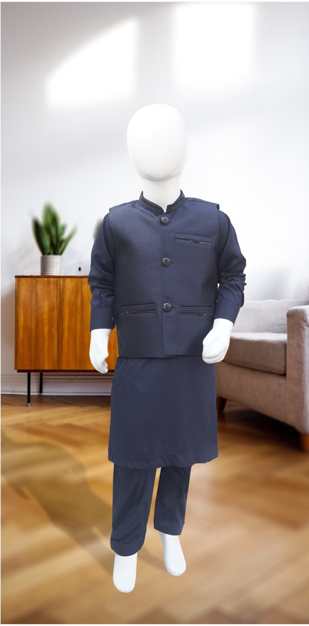 Boys Shalwar Kameez with Waistcoat- 9363