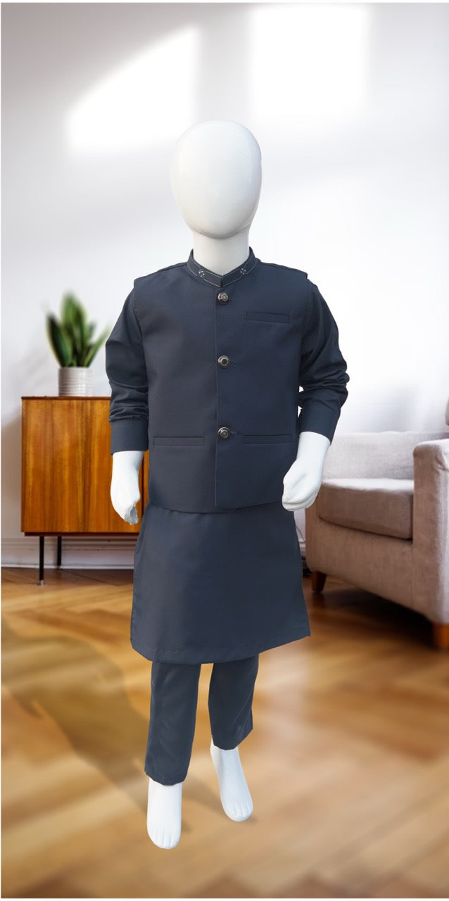 Boys Kurta Pajama With Waistcoat - 9365