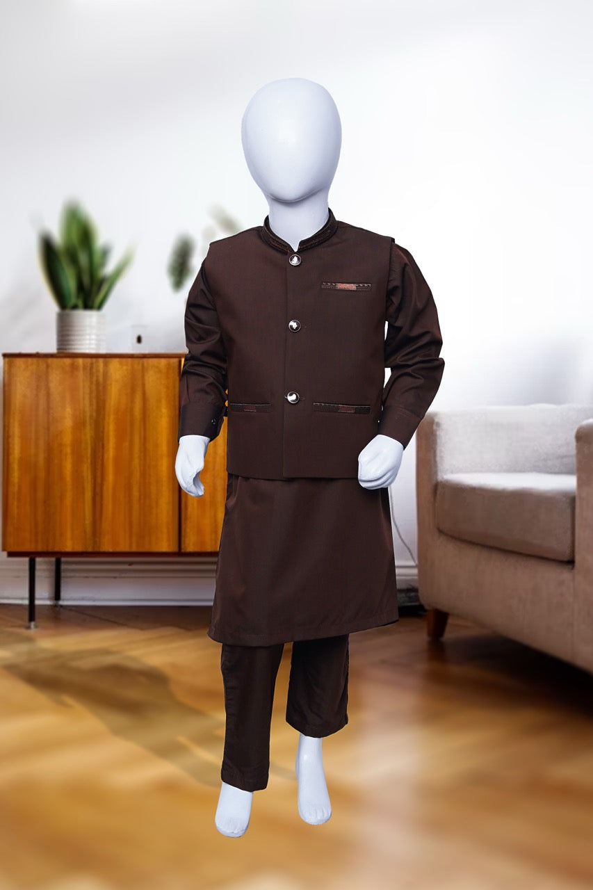Boys Kurta Pajama With Waistcoat - 9368