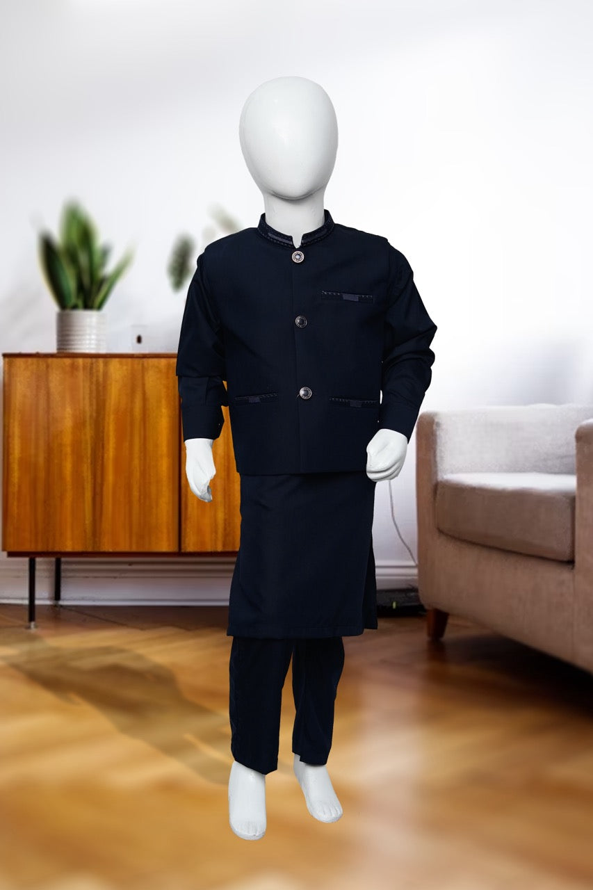 Boys Kurta Pajama With Waistcoat - 9368