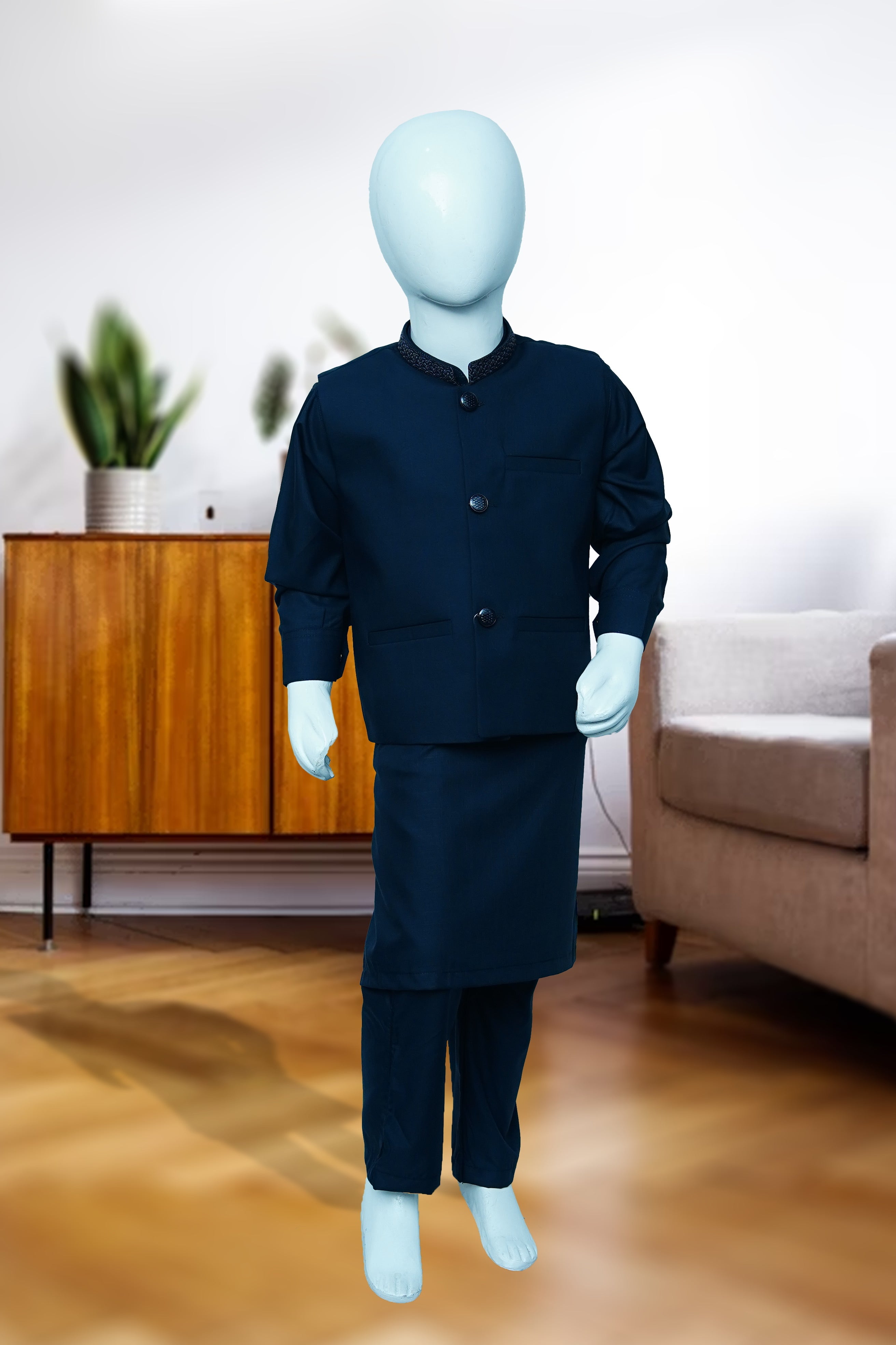 Boys Kurta Pajama With Waistcoat - 9369