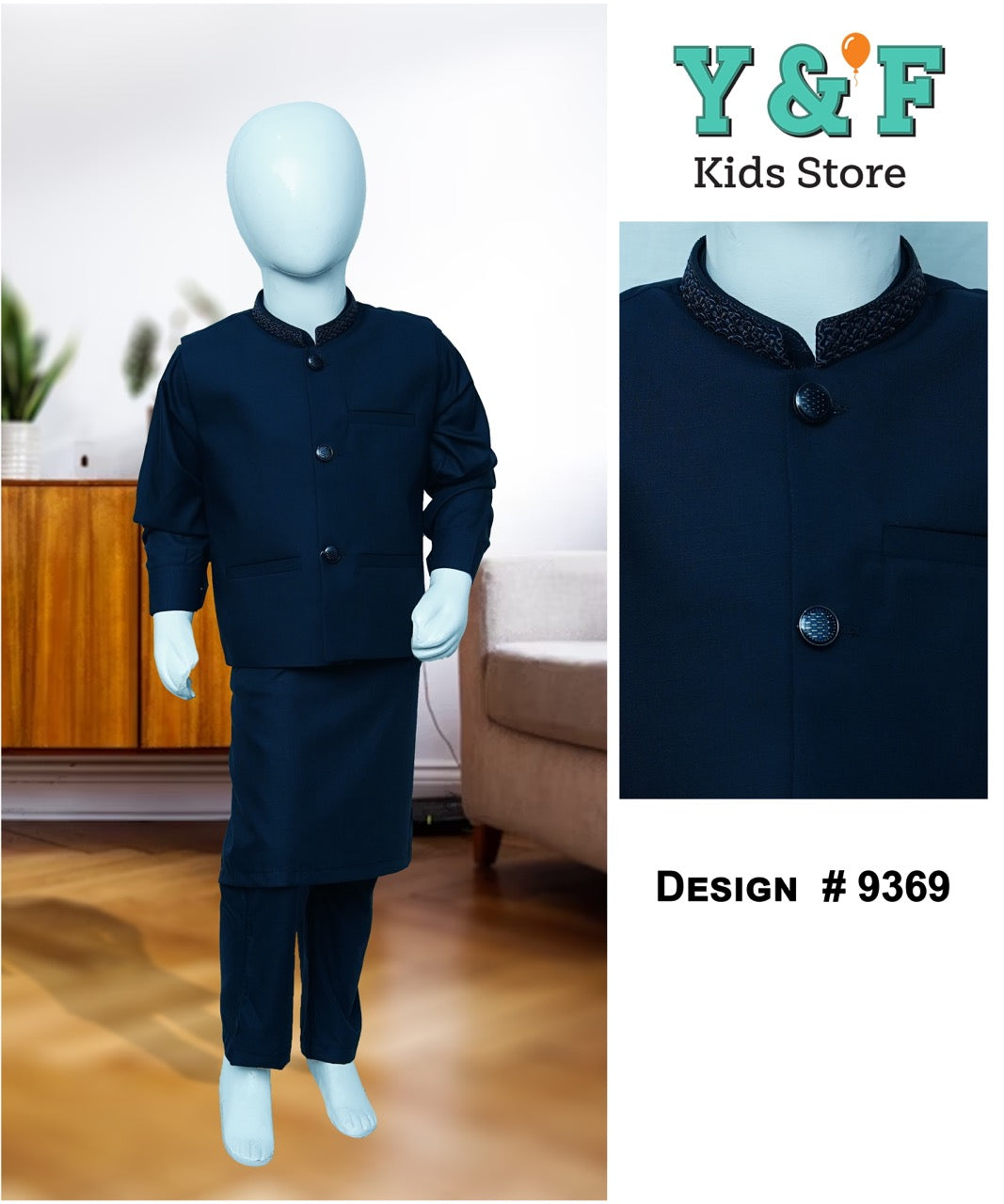 Boys Kurta Pajama With Waistcoat - 9369