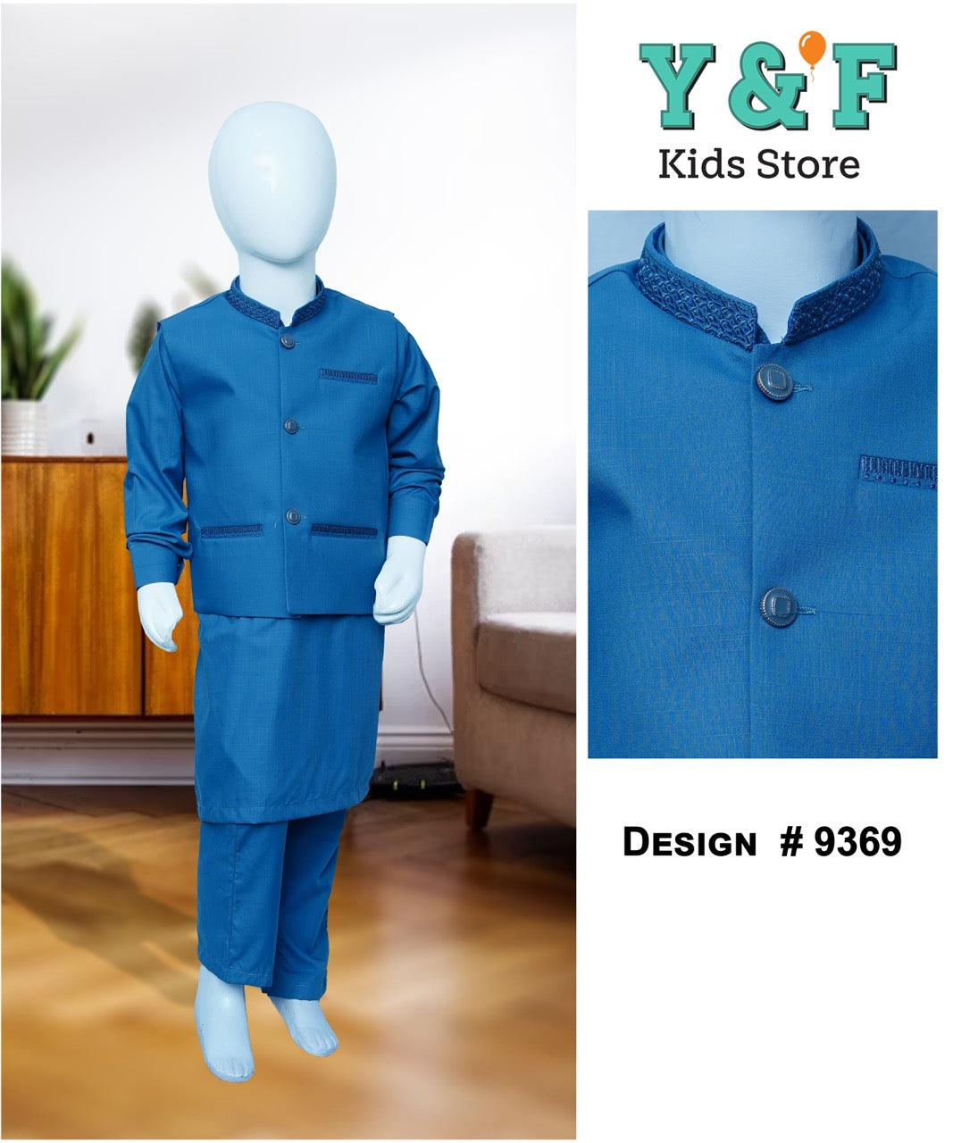 Boys Kurta Pajama With Waistcoat - 9369