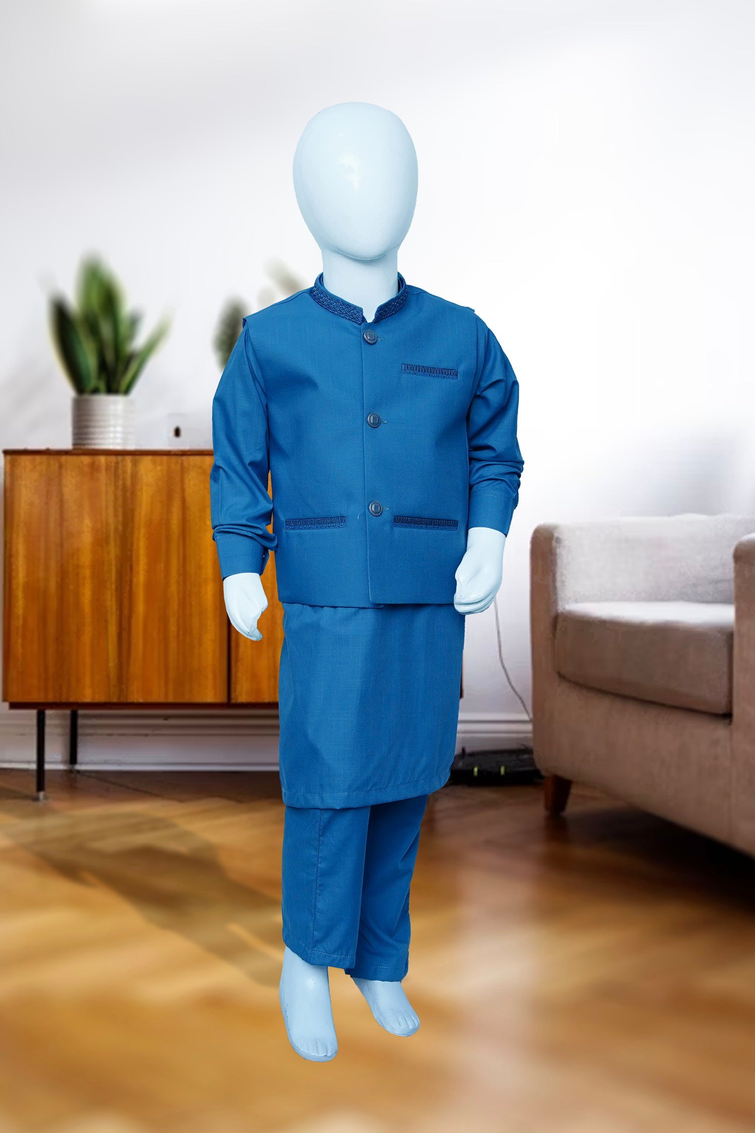 Boys Kurta Pajama With Waistcoat - 9369