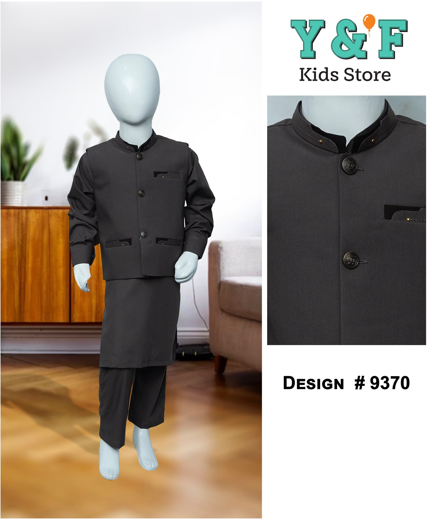 Boys Kurta Pajama With Waistcoat - 9370