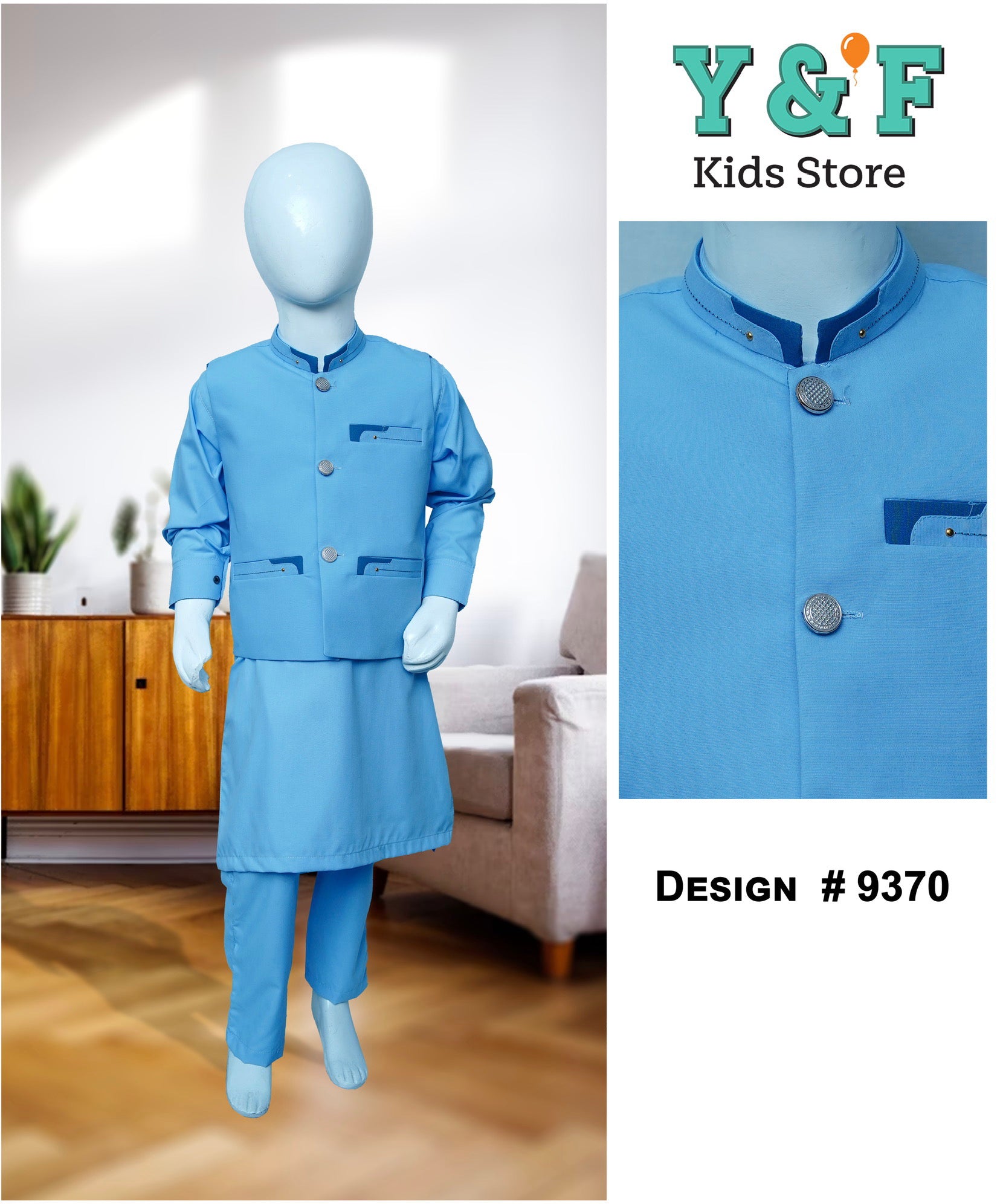 Boys Kurta Pajama With Waistcoat - 9370