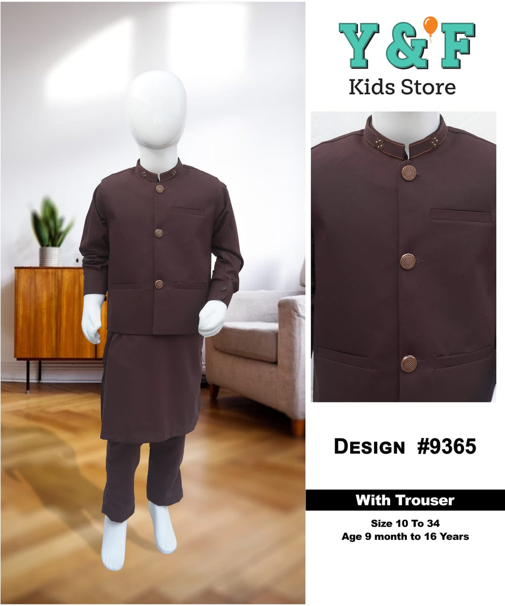 Boys Kurta Trouser With Waistcoat - #9365