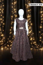 Girls Maxi Brown With Sleeves Attached - 1016