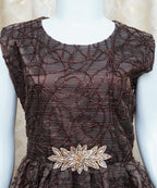 Girls Maxi Brown With Sleeves Attached - 1016