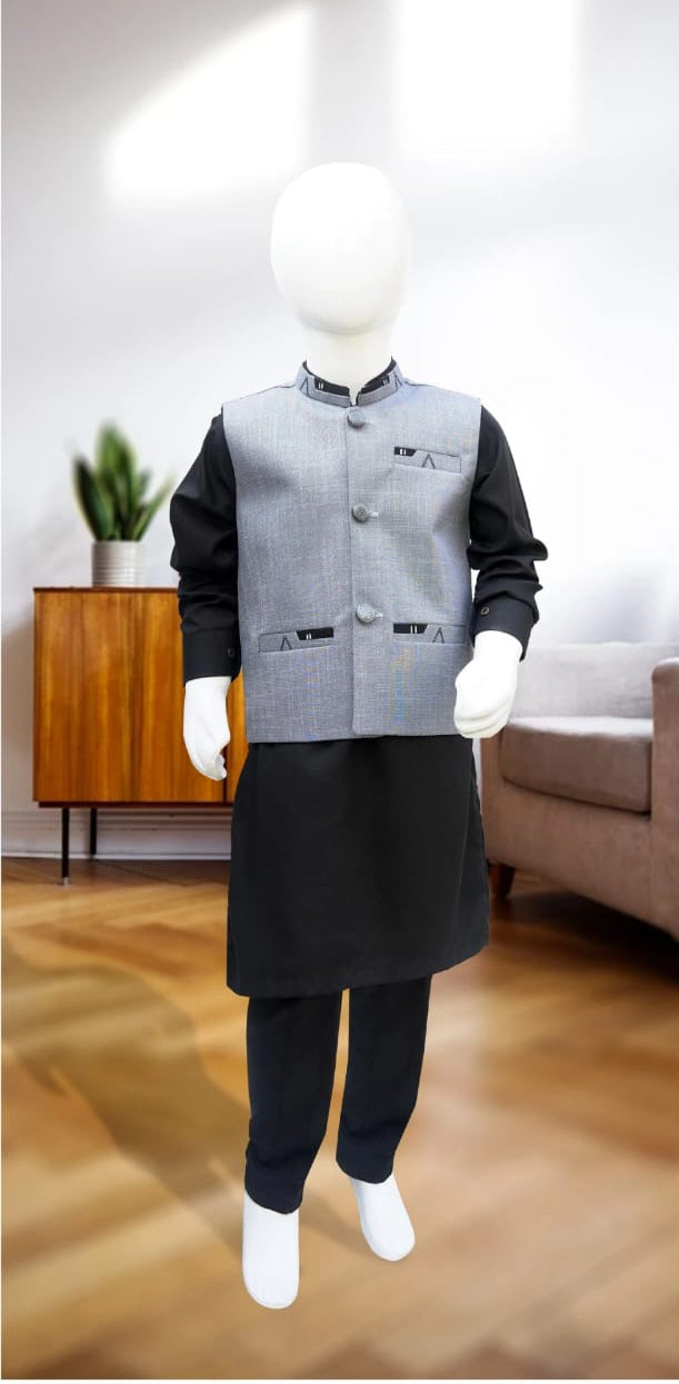 Boys Shalwar Kameez with Waistcoat - 9361