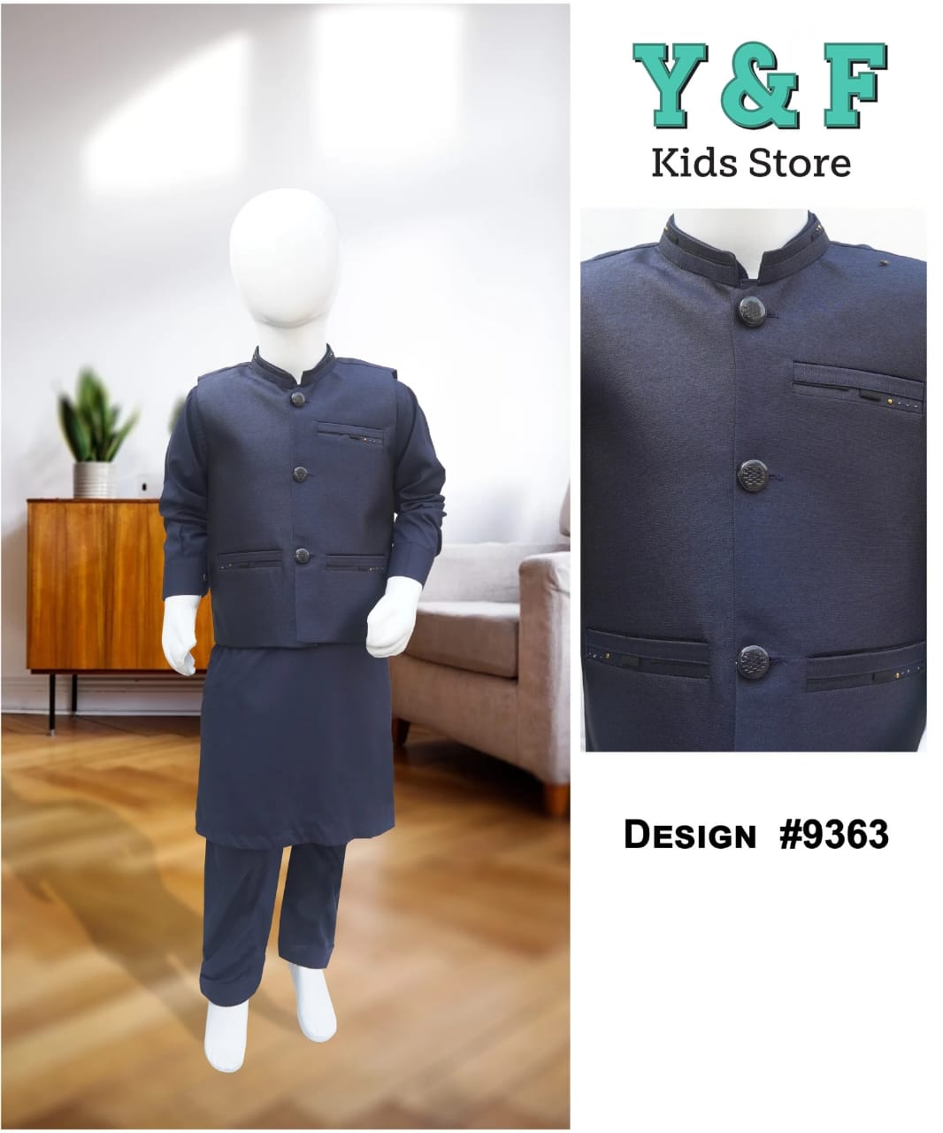 Boys Shalwar Kameez with Waistcoat- 9363