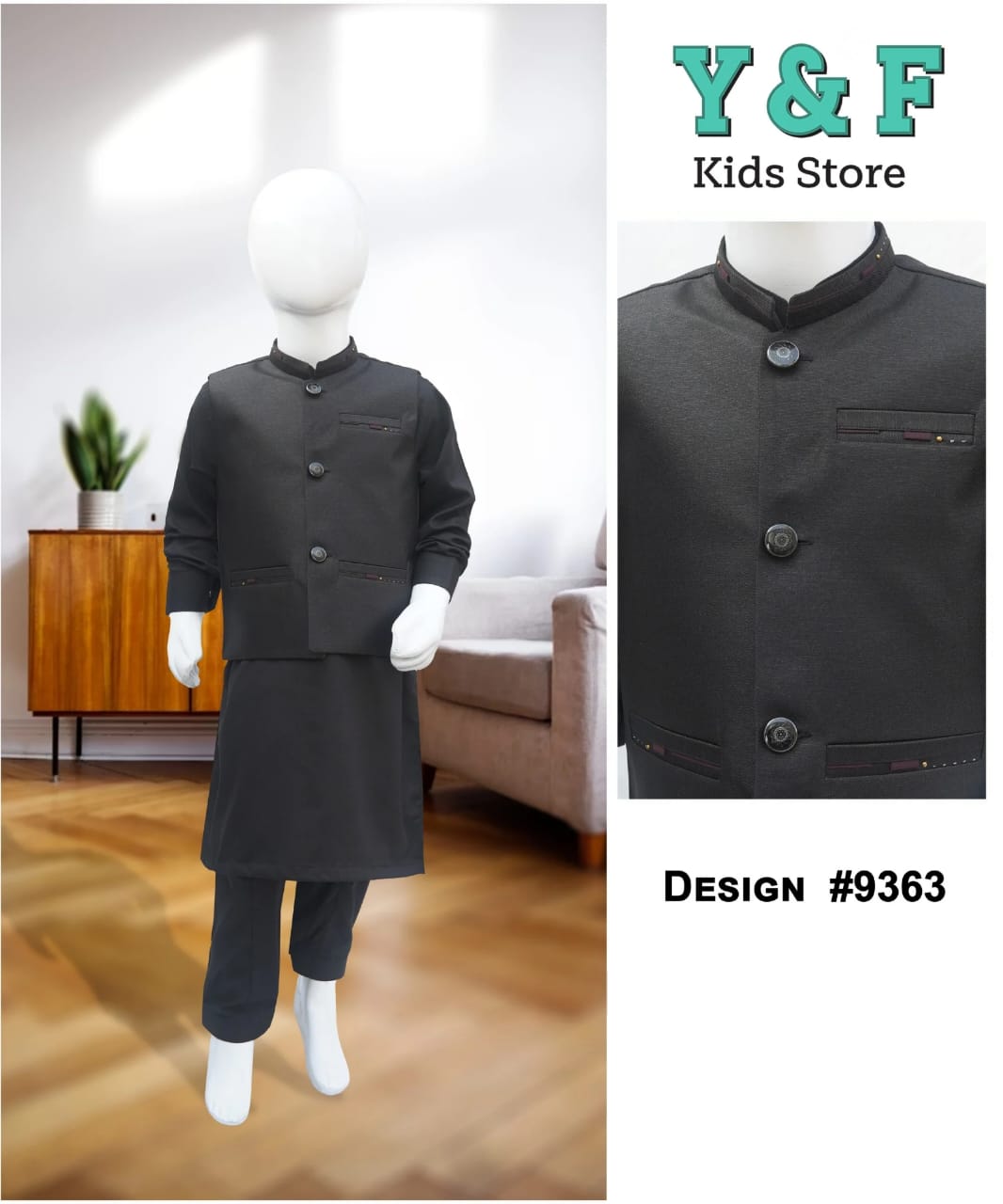 Boys Shalwar Kameez with Waistcoat- 9363