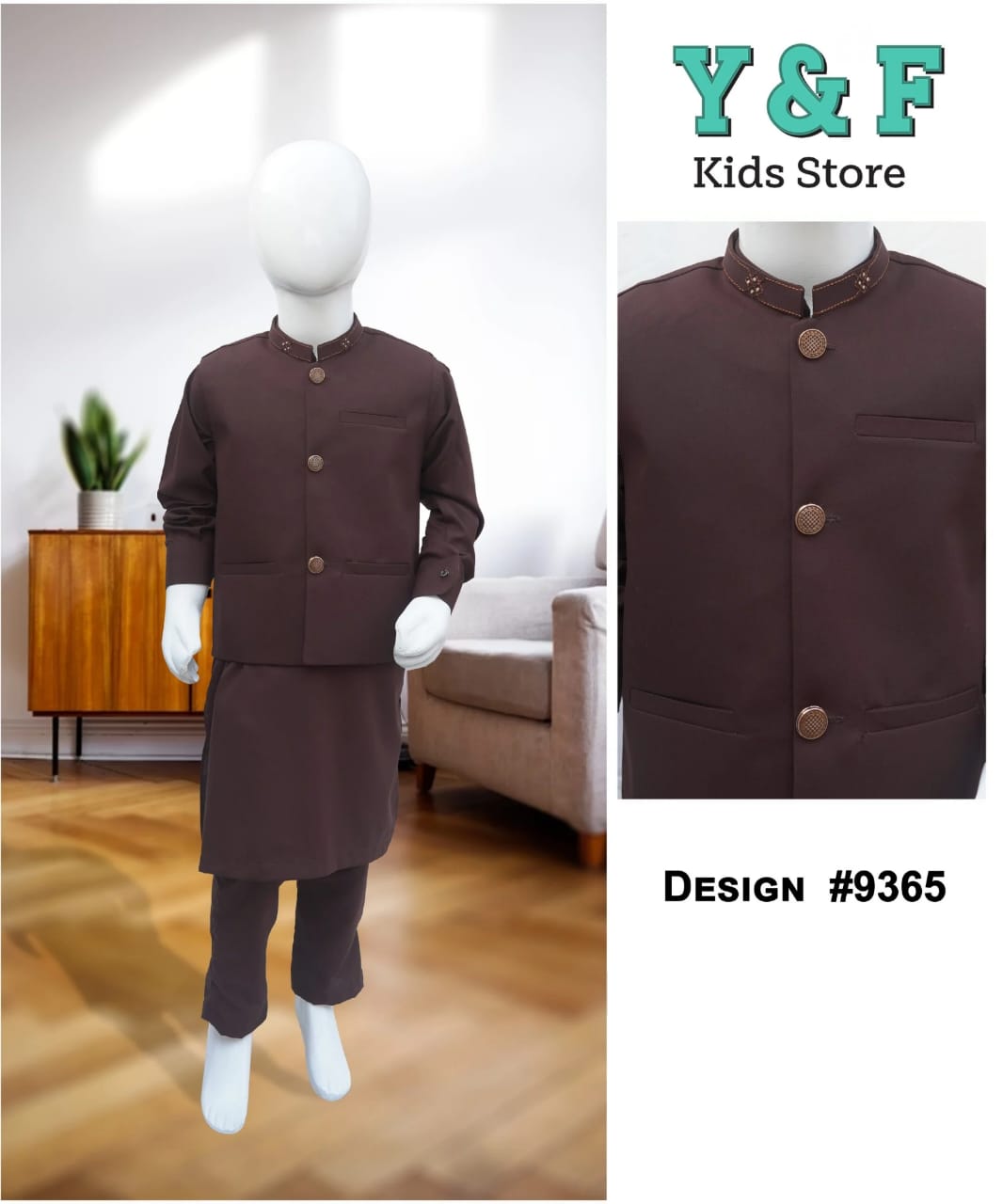 Boys Kurta Pajama With Waistcoat - 9365