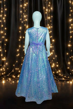 Girls Maxi Blue With Sleeves Attached - 1022