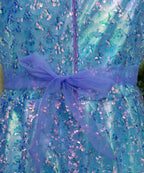 Girls Maxi Blue With Sleeves Attached - 1022