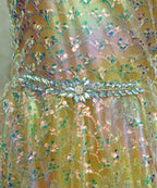 Girls Maxi Golden With Sleeves Attached - 1022