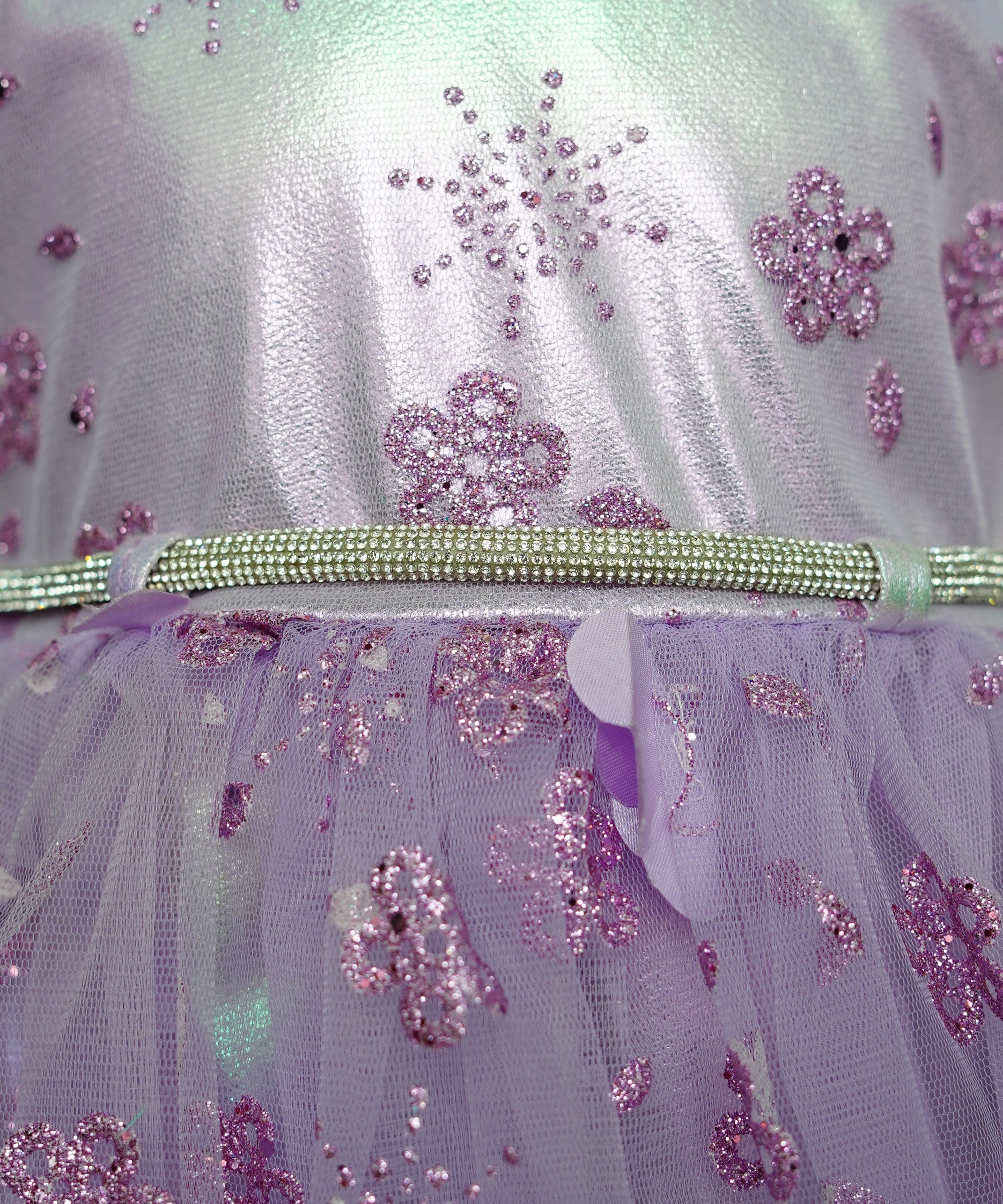 Girls Frock Purple With Sleeves Attached - 1020