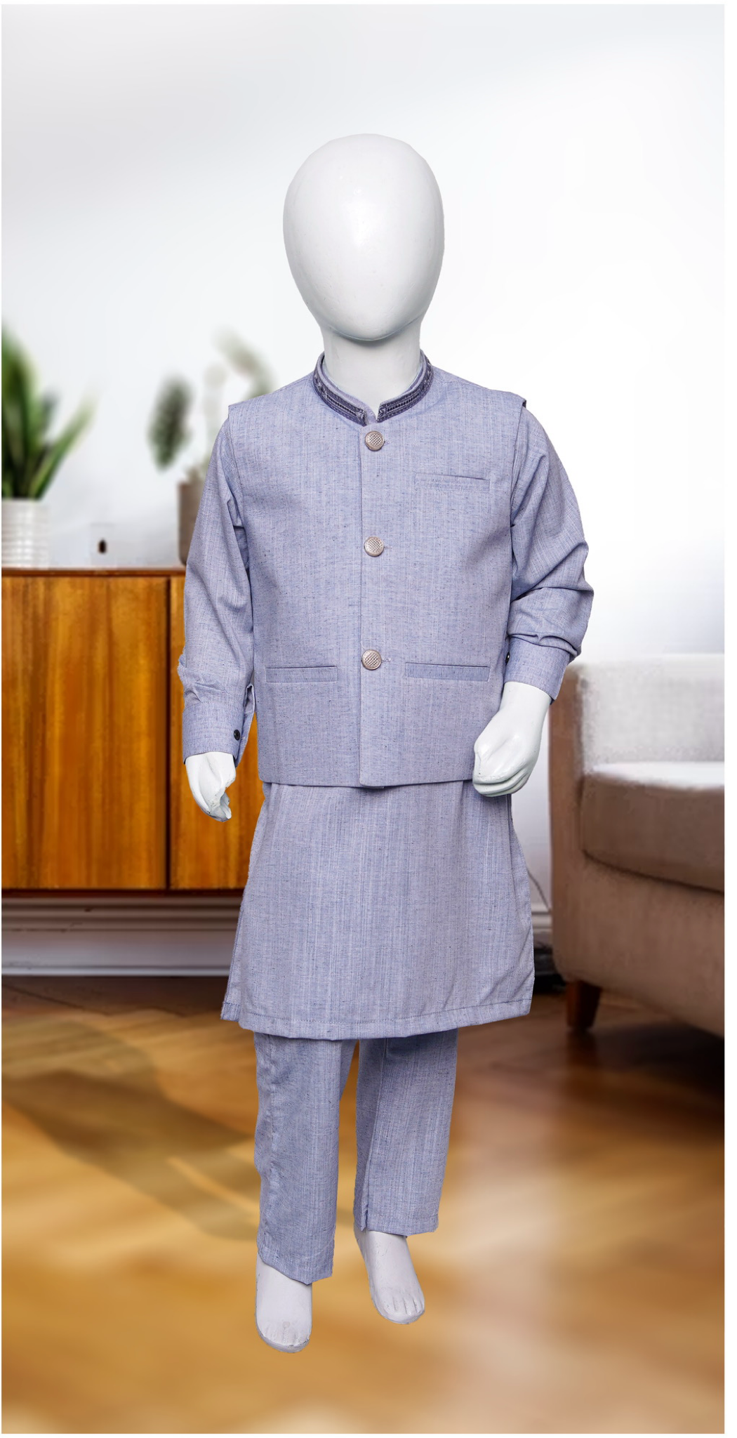 Boys Kurta Pajama With Waistcoat - 9374